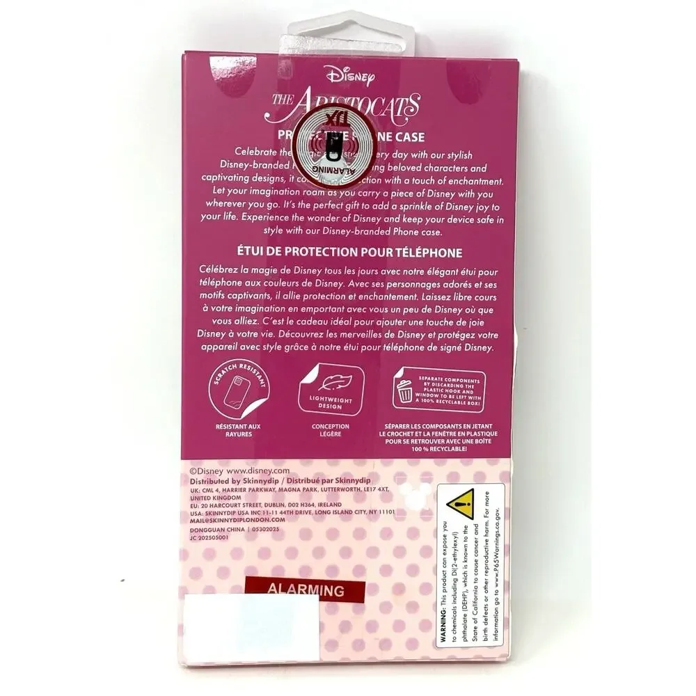 Disney Marie Aristocats iPhone 16 Pro Max Case Skinny Dip Pink White Glitter NIB